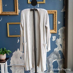 SKY AND SPARROW Rib Pocket Women's Heather Gray Cardigan